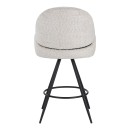 Σκαμπό μπαρ περιστρεφόμενο Morea pakoworld μπουκλέ ύφασμα σε μπεζ απόχρωση με μαύρα μεταλλικά πόδια | Συσκευασία 2 τμχ