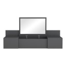 Τουαλέτα κρεβατοκάμαρας Paltar pakoworld επιτοίχια με καθρέπτη σε ανθρακί απόχρωση 100x39.1x33εκ