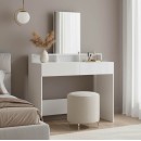 Τουαλέτα κρεβατοκάμαρας Frentsel pakoworld με καθρέπτη σε λευκή απόχρωση 100x40x140εκ