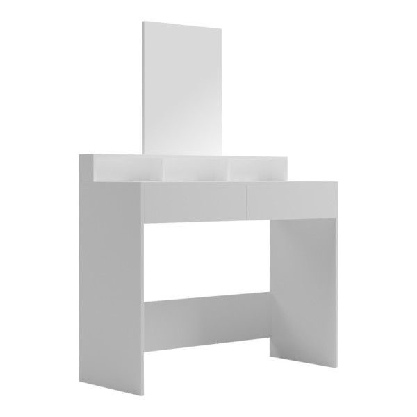 Τουαλέτα κρεβατοκάμαρας Frentsel pakoworld με καθρέπτη σε λευκή απόχρωση 100x40x140εκ