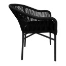 Πολυθρόνα αλουμινίου Legana pakoworld ανθρακί σκελετός- rattan 56x66x82εκ