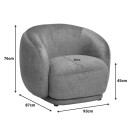 Πολυθρόνα Freya pakoworld ύφασμα σε λαδί απόχρωση 93x87x76εκ