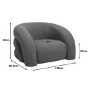 Πολυθρόνα Lexy pakoworld ύφασμα σε κεραμιδί απόχρωση 100x89.5x60εκ