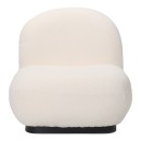 Πολυθρόνα Rosalie pakoworld μπουκλέ ύφασμα σε κρεμ απόχρωση με μαύρη βάση 85x82x77εκ