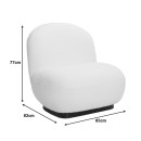 Πολυθρόνα Rosalie pakoworld μπουκλέ ύφασμα σε ανθρακί απόχρωση με μαύρη βάση 85x82x77εκ