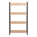 Βιβλιοθήκη Dorfie pakoworld σε φυσική απόχρωση με μαύρο μέταλλο 70x30x124.5εκ