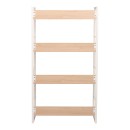 Βιβλιοθήκη Dorfie pakoworld σε φυσική απόχρωση με λευκό μέταλλο 70x30x124.5εκ