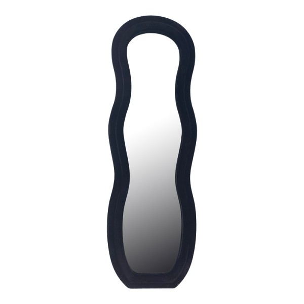 Καθρέπτης Glinde Inart βελούδο σε μαύρη απόχρωση 50x3.3x150εκ