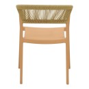 Πολυθρόνα Sillia pakoworld στοιβαζόμενη pp cappuccino απόχρωση με μπεζ rattan 55x52x74.5εκ