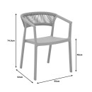 Πολυθρόνα Sillia pakoworld στοιβαζόμενη pp cappuccino απόχρωση με μπεζ rattan 55x52x74.5εκ