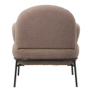 Πολυθρόνα Jaycob pakoworld μπουκλέ καφέ-πόδι μαύρο μέταλλο 74x71x83εκ