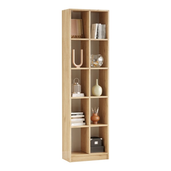 Βιβλιοθήκη Oteca 10θέσεων pakoworld oak 51.1x25.4x180εκ