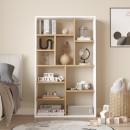 Βιβλιοθήκη Boteca 10θέσεων pakoworld σε oak-λευκή απόχρωση 75x22x123.6εκ