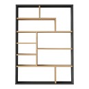 Βιβλιοθήκη Decora pakoworld σε φυσική-ανθρακί απόχρωση 90x22x123.6εκ