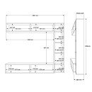 Σύνθετο σαλονιού Compo επιτοίχιο pakoworld σε oak-λευκό απόχρωση 169,10x25,8x143.5εκ