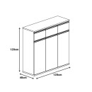 Ντουλάπι γραφείου επαγγελματικό Oscar pakoworld σε καρυδί-ανθρακί απόχρωση 120x40x120εκ