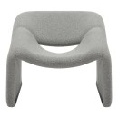 Πολυθρόνα Clous pakoworld μπουκλέ ύφασμα σε ανοιχτή γκρι απόχρωση 86x77x73.5εκ