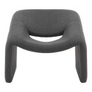 Πολυθρόνα Clous pakoworld μπουκλέ ύφασμα σε ανθρακί απόχρωση 86x77x73.5εκ