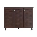 Παπουτσοθήκη-ντουλάπι MANTAM pakoworld 16 ζεύγων χρώμα καρυδί 115,5x40x92εκ