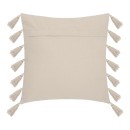 Μαξιλάρι διακοσμητικό Erden pakoworld με κρόσσια ύφασμα σε ιβουάρ απόχρωση 50x50εκ