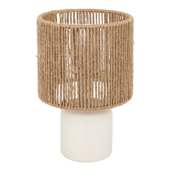 Επιτραπέζιο φωτιστικό Leyda pakoworld κεραμικό σε λευκή-φυσική απόχρωση Φ16x24εκ