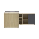 Γραφείο επαγγελματικό Lotus pakoworld με δεξιά γωνία σε φυσική-ανθρακί απόχρωση 160x160x75εκ