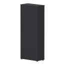 Ντουλάπα γραφείου επαγγελματική με γυάλινες πόρτες Lotus pakoworld σε φυσική-ανθρακί απόχρωση 80x40x200εκ