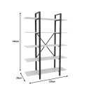 Βιβλιοθήκη Esthon pakoworld σε λευκή όψη μαρμάρου με χρυσό μέταλλο 120x32x180εκ