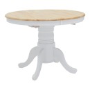 Tραπεζαρία Lars-York pakoworld σετ 5τμχ επεκτεινόμενη ξύλο λευκό-φυσικό Φ100(+38)x100x75εκ