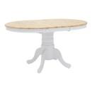 Tραπεζαρία Lars-York pakoworld σετ 5τμχ επεκτεινόμενη ξύλο λευκό-φυσικό Φ100(+38)x100x75εκ