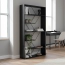 Βιβλιοθήκη Tars pakoworld ανθρακί-μαύρο 84x24x157εκ