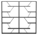 Βιβλιοθήκη Tars pakoworld ανθρακί-μαύρο 168x24x157εκ