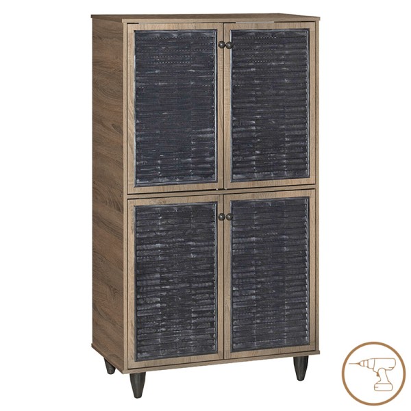 Παπουτσοθήκη-ντουλάπι Ronan pakoworld χρώμα καρυδί 70.5x35x122εκ