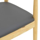 Πολυθρόνα Joube pakoworld rubberwood σε φυσική απόχρωση με μαύρο pu μαξιλάρι 59x48x73εκ | Συσκευασία 2 τμχ