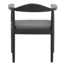 Πολυθρόνα Joube pakoworld rubberwood σε μαύρη απόχρωση με μαύρο pu μαξιλάρι 59x48x73εκ | Συσκευασία 2 τμχ