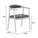 Πολυθρόνα Sandi pakoworld rubberwood σε φυσική απόχρωση με μαύρο pu μαξιλάρι 50x60x80εκ | Συσκευασία 2 τμχ