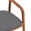 Πολυθρόνα Hogie pakoworld rubberwood καρυδί- μαύρο pu μαξιλάρι 61x60x76εκ | Συσκευασία 2 τμχ