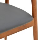 Πολυθρόνα Hogie pakoworld rubberwood καρυδί- μαύρο pu μαξιλάρι 61x60x76εκ | Συσκευασία 2 τμχ