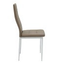 Καρέκλα Cube pakoworld PU μόκα-πόδι χρωμίου | Συσκευασία 4 τμχ