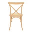 Καρέκλα Dylon pakoworld στοιβαζόμενη ξύλο οξιάς-rattan άβαφη 48x52x89εκ