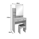 Τουαλέτα κρεβατοκάμαρας Cenzo pakoworld σε φυσική με μαύρη απόχρωση 80x40x155εκ