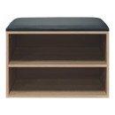 Παπουτσοθήκη-Σκαμπό Kiana pakoworld 4 ζεύγων με μαξιλάρι σε φυσική απόχρωση 60x32x44εκ