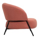 Πολυθρόνα Jennie pakoworld ύφασμα σε κεραμιδι απόχρωση με μαύρα μεταλλικά πόδια 84x84x71,5εκ