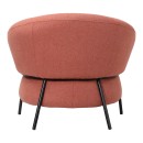 Πολυθρόνα Jennie pakoworld ύφασμα σε κεραμιδι απόχρωση με μαύρα μεταλλικά πόδια 84x84x71,5εκ