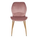 Καρέκλα Jelour pakoworld βελούδο σε σάπιο μήλο απόχρωση-πόδια φυσικά μεταλλικά 46.5x60x84εκ | Συσκευασία 4 τμχ