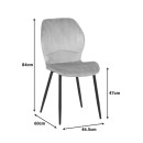 Καρέκλα Jelour pakoworld βελούδο σε σάπιο μήλο απόχρωση-πόδια φυσικά μεταλλικά 46.5x60x84εκ | Συσκευασία 4 τμχ