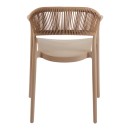 Πολυθρόνα Ankara pakoworld στοιβαζόμενη pp-pe rattan σε μόκα-φυσική απόχρωση 54x55.5x77εκ