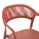 Πολυθρόνα Ankara pakoworld στοιβαζόμενη pp-pe rattan σε terracotta απόχρωση 54x55.5x77εκ
