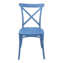 Καρέκλα Crossie pakoworld στοιβαζόμενη pp σε απόχρωση μπλε 38x46.5x82εκ