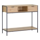 Κονσόλα Regando pakoworld σε oak απόχρωση με μαύρο μέταλλο 100x35x80εκ